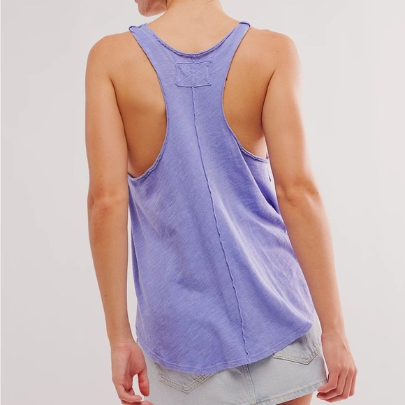 NWOT Free People lo lo tank in periwinkle - Picture 5 of 6